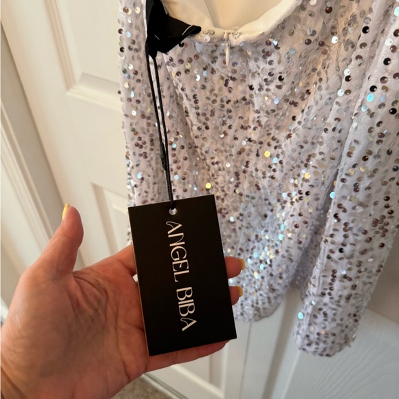 Angel Biba by Selfie Leslie White Sequin Mini Dress - Picture 3 of 7